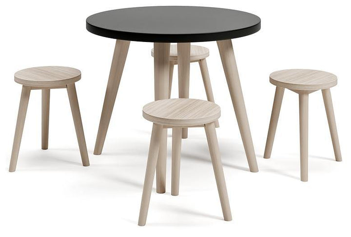 Blariden Table and Chairs Set of 5 B008-225 Black/Natural Contemporary Desks By AFI - sofafair.com