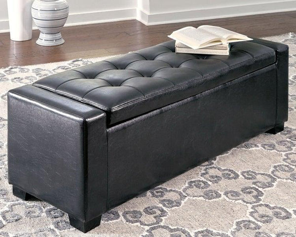 Benches Upholstered Storage Bench B010-209 Black Contemporary Master Bed Cases By AFI - sofafair.com
