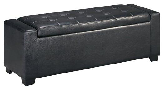 Benches Upholstered Storage Bench B010-209 Black Contemporary Master Bed Cases By AFI - sofafair.com