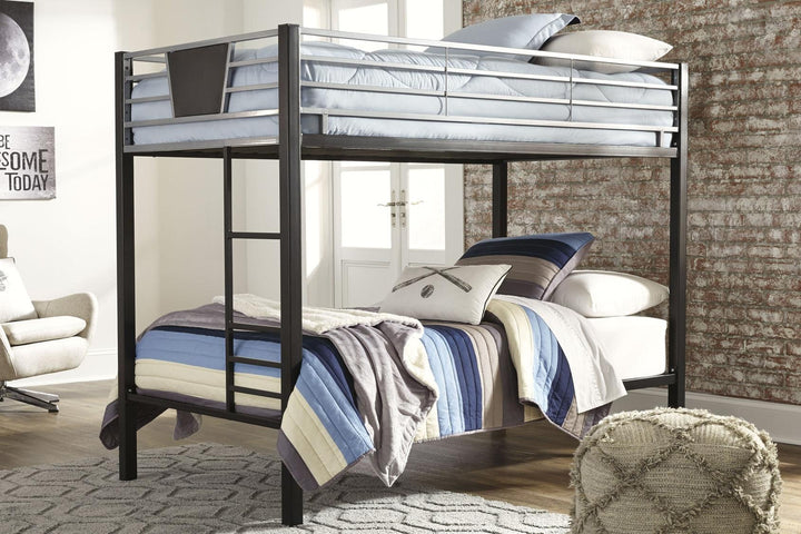 Dinsmore Bunk Bed and Mattress Set B106B3 Black/Gray Contemporary Bedroom Package By AFI - sofafair.com