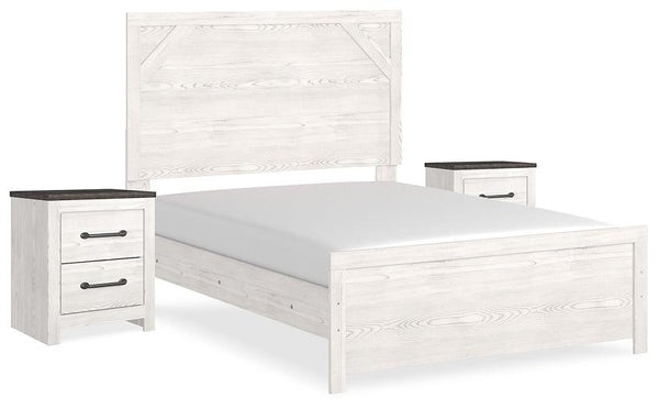 Gerridan Full Panel Bed and 2 Nightstands B1190B12 White/Gray Casual Bedroom Package By AFI - sofafair.com