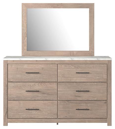 Senniberg Dresser and Mirror B1191B1 Light Brown/White Casual Master Bed Cases By AFI - sofafair.com