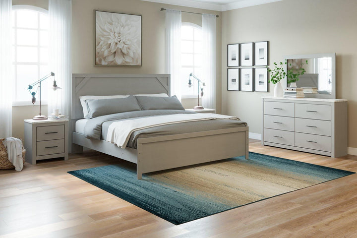 Cottonburg Dresser and Mirror B1192B1 Light Gray/White Casual Master Bed Cases By AFI - sofafair.com