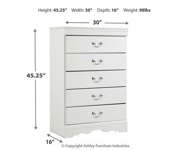 Anarasia Chest of Drawers B129-46 White Traditional Master Bed Cases By AFI - sofafair.com