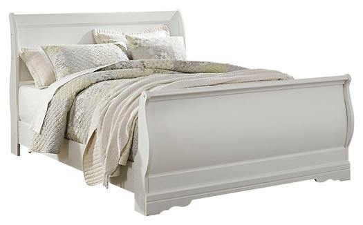 Anarasia Queen Sleigh Bed B129B4 White Traditional Master Beds By AFI - sofafair.com