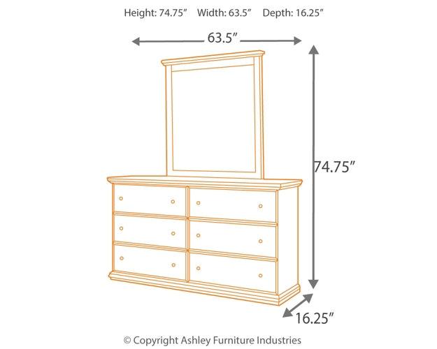 Maribel Queen Panel Bed with Dresser, Mirror and 2 Nightstands B138B23 Black Casual Bedroom Package By AFI - sofafair.com