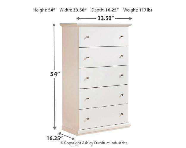 Bostwick Shoals Chest of Drawers B139-46 White Casual Master Bed Cases By AFI - sofafair.com