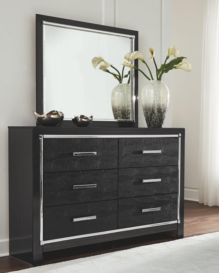 Kaydell Dresser and Mirror B1420B1 Black Contemporary Master Bed Cases By AFI - sofafair.com