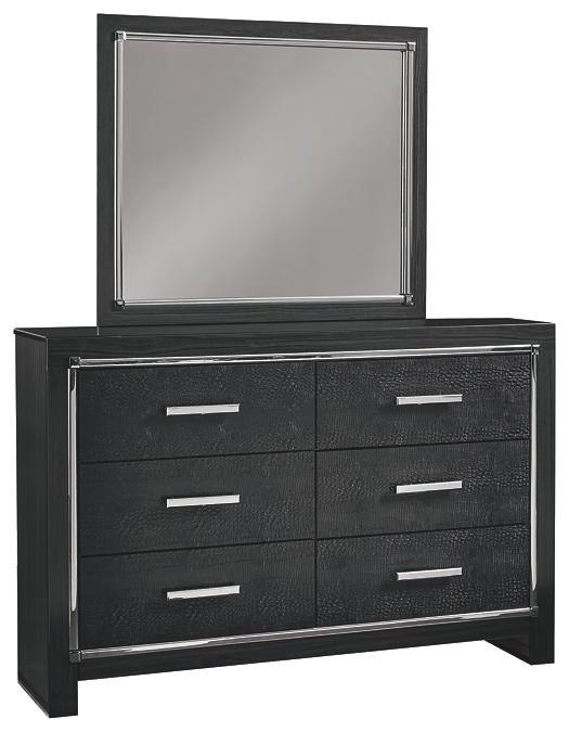 Kaydell Dresser and Mirror B1420B1 Black Contemporary Master Bed Cases By AFI - sofafair.com