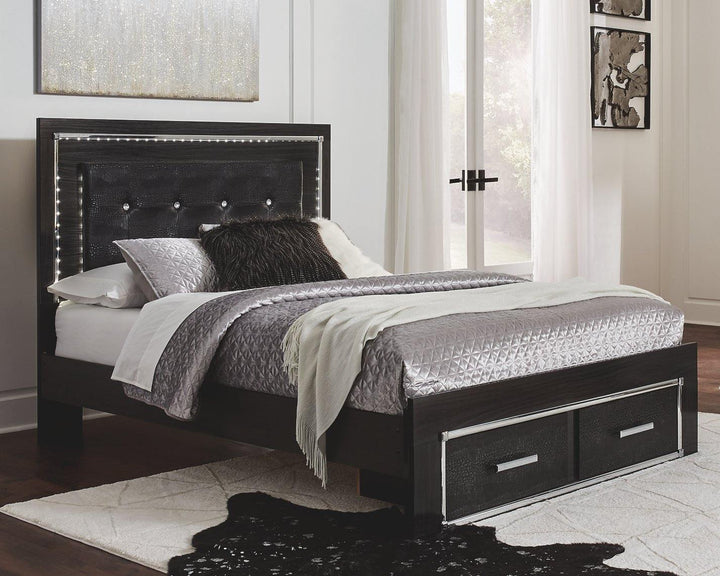 Kaydell Queen Upholstered Panel Bed with Storage B1420B5 Black Contemporary Master Beds By AFI - sofafair.com