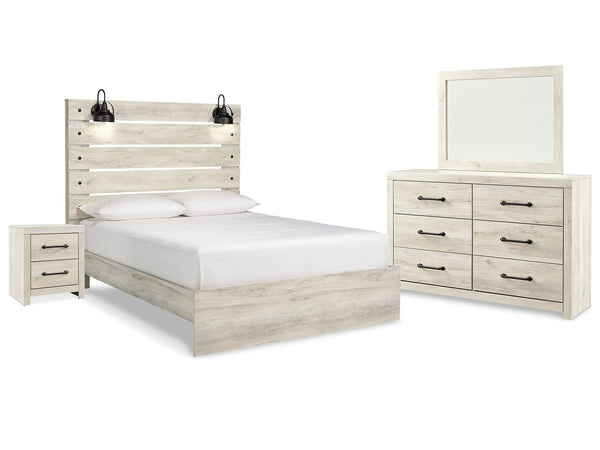 Cambeck Queen Panel Bed, Dresser, Mirror and Nightstand B192B55 Whitewash Casual Bedroom Package By AFI - sofafair.com