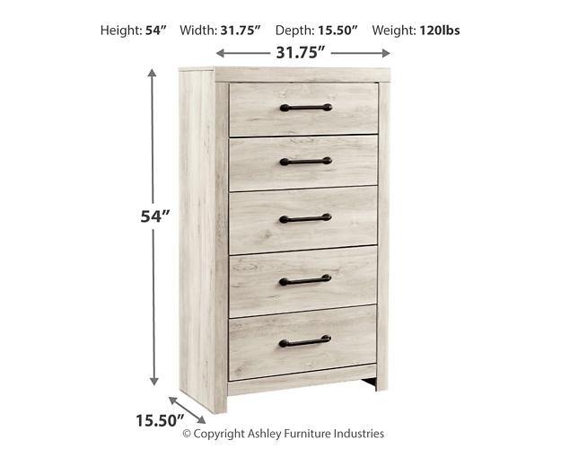 Cambeck Chest of Drawers B192-46 Whitewash Casual Master Bed Cases By AFI - sofafair.com
