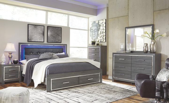 Lodanna Dresser and Mirror B214B1 Gray Contemporary Master Bed Cases By AFI - sofafair.com