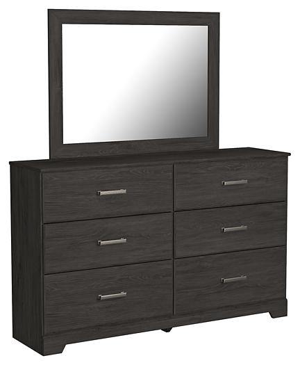 Belachime Dresser and Mirror B2589B1 Black Casual Master Bed Cases By AFI - sofafair.com