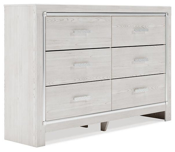 Altyra Dresser and Mirror B2640B1 White Contemporary Master Bed Cases By AFI - sofafair.com