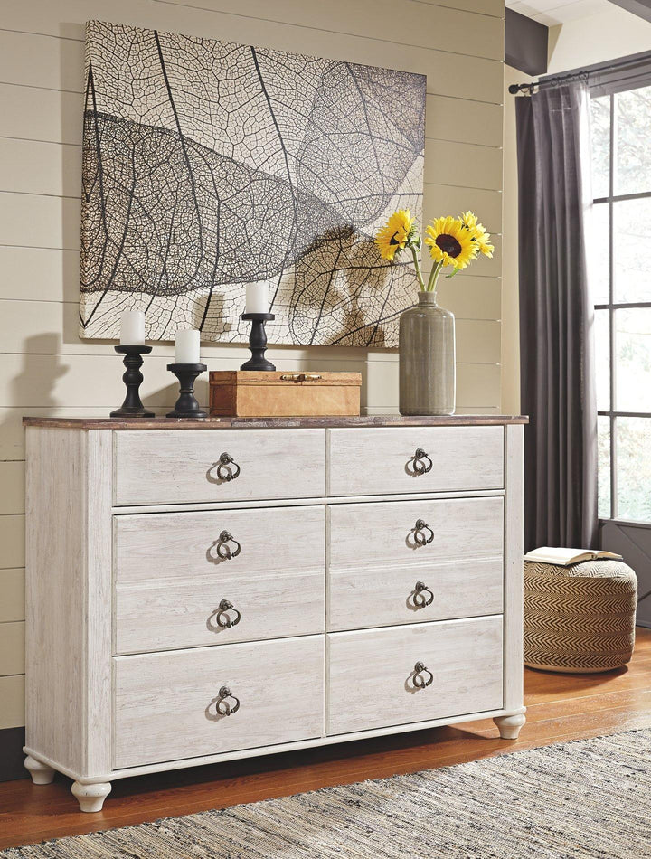 Willowton Dresser B267-31 Two-tone Casual Master Bed Cases By AFI - sofafair.com