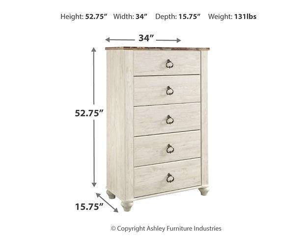 Willowton Chest of Drawers B267-46 Two-tone Casual Master Bed Cases By AFI - sofafair.com