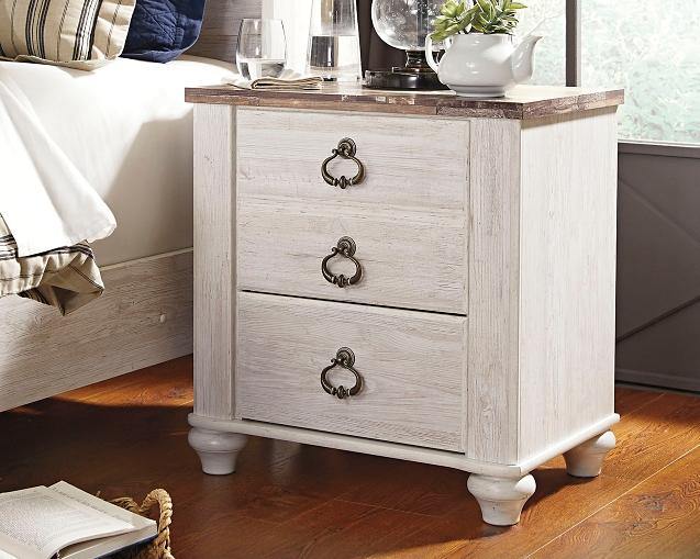 Willowton Nightstand B267-92 Two-tone Casual Master Bed Cases By AFI - sofafair.com