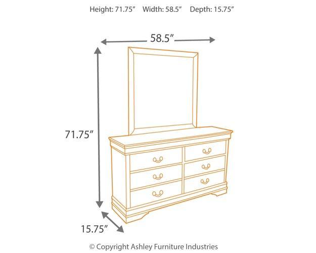 Alisdair Dresser and Mirror B376B1 Dark Brown Traditional Master Bed Cases By AFI - sofafair.com