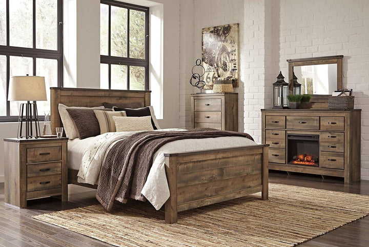 Trinell Dresser with Electric Fireplace B446B25 Brown Casual Youth Bed Cases By AFI - sofafair.com