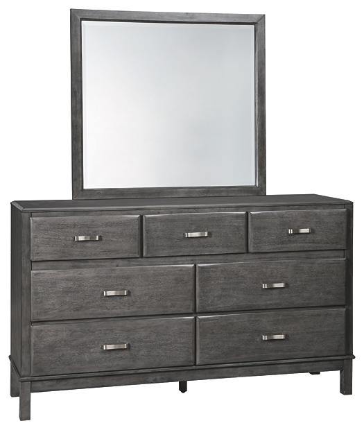 Caitbrook Dresser and Mirror B476B1 Gray Contemporary Master Bed Cases By AFI - sofafair.com