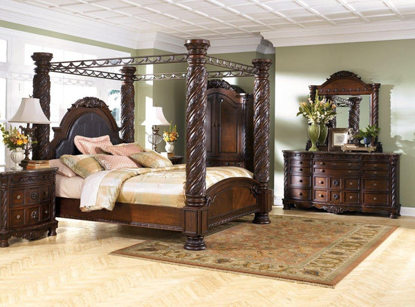 North Shore Dresser and Mirror B553B35 Dark Brown Traditional Master Bed Cases By AFI - sofafair.com