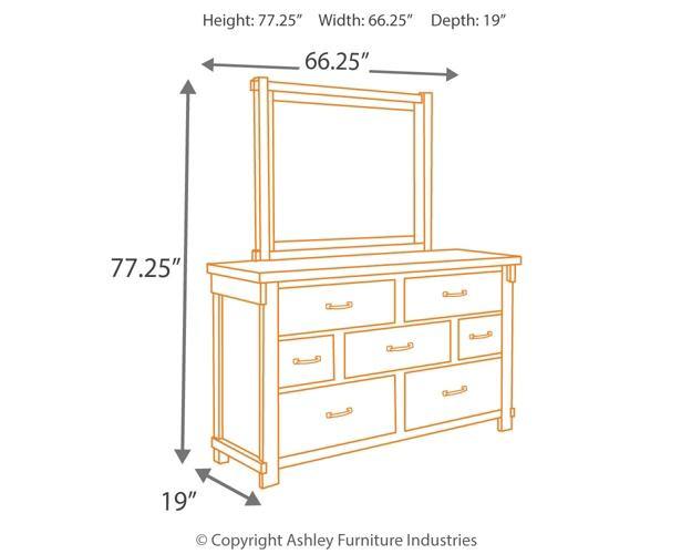 Lakeleigh Dresser and Mirror B718B1 Brown Casual Master Bed Cases By AFI - sofafair.com