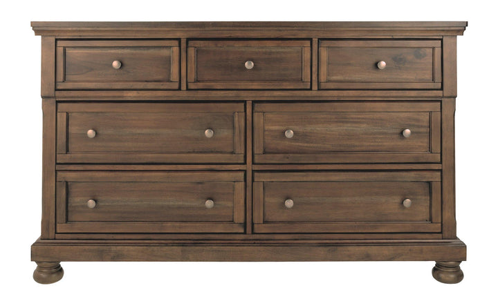 Flynnter Dresser B719-31 Medium Brown Casual Master Bed Cases By AFI - sofafair.com