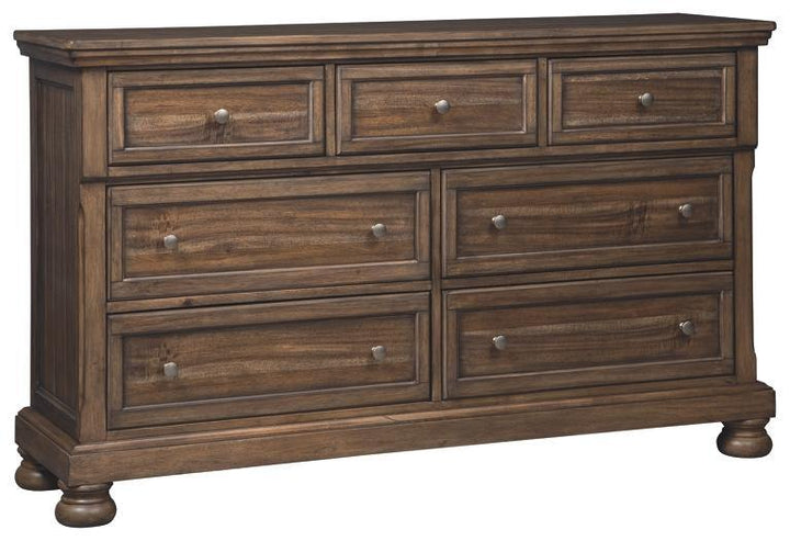 Flynnter Dresser B719-31 Medium Brown Casual Master Bed Cases By AFI - sofafair.com