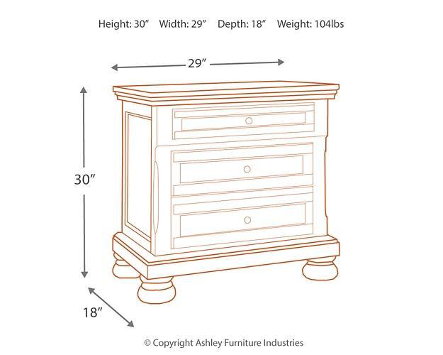 Flynnter Nightstand B719-92 Medium Brown Casual Master Bed Cases By AFI - sofafair.com