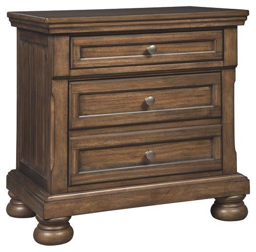 Flynnter Nightstand B719-92 Medium Brown Casual Master Bed Cases By AFI - sofafair.com