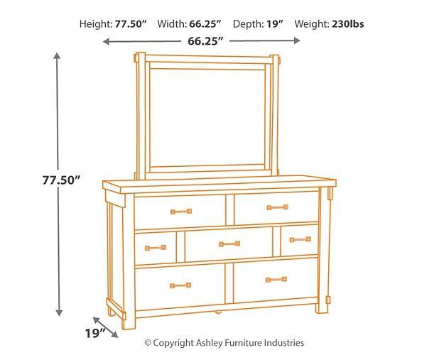 Brashland Dresser and Mirror B740B1 White Casual Master Bed Cases By AFI - sofafair.com