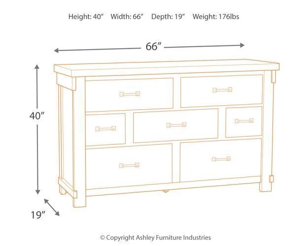 Brashland Dresser B740-31 White Casual Master Bed Cases By AFI - sofafair.com