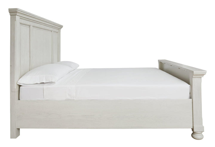 Robbinsdale California King Panel Bed B742B7 Antique White Casual Master Beds By AFI - sofafair.com