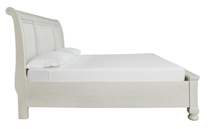 Robbinsdale California King Sleigh Bed with Storage B742B9 Antique White Casual Master Beds By AFI - sofafair.com