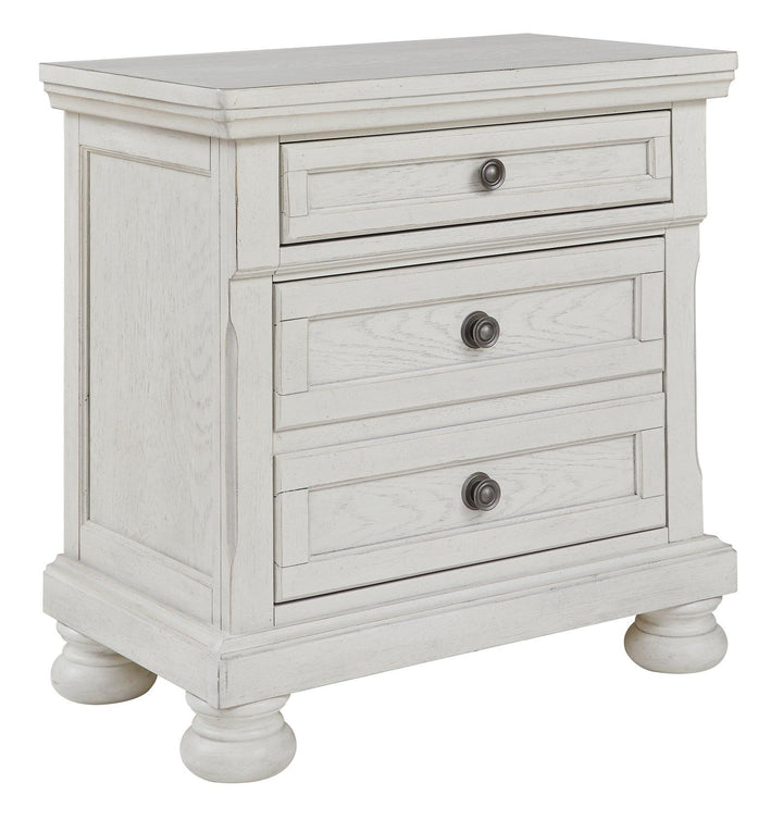 Robbinsdale Nightstand B742-92 Antique White Casual Master Bed Cases By AFI - sofafair.com