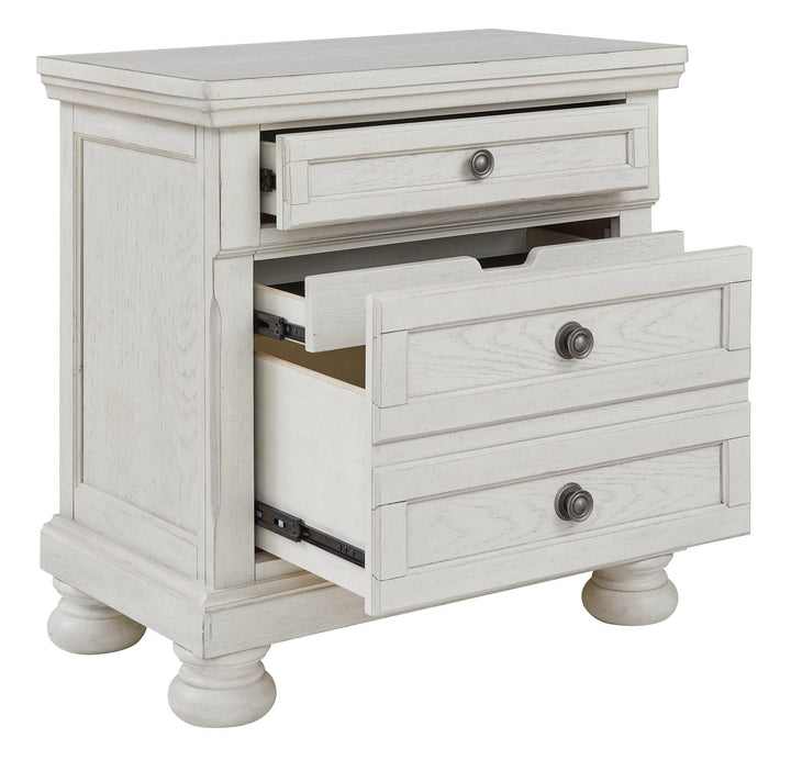 Robbinsdale Nightstand B742-92 Antique White Casual Master Bed Cases By AFI - sofafair.com