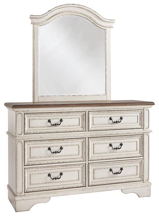 Realyn Dresser and Mirror B743B12 Chipped White Casual Youth Bed Cases By AFI - sofafair.com