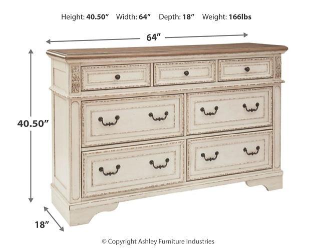 Realyn Dresser B743-31 Two-tone Casual Master Bed Cases By AFI - sofafair.com