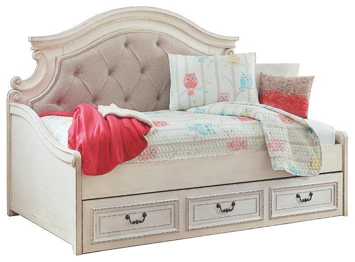 Realyn Twin Daybed with 1 Large Storage Drawer B743B15 Chipped White Casual Youth Beds By AFI - sofafair.com