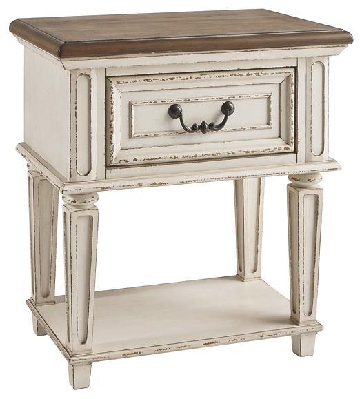 Realyn Nightstand B743-91 Chipped White Casual Youth Bed Cases By AFI - sofafair.com