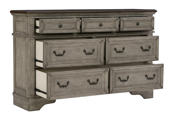 Lodenbay Dresser B751-31 Two-tone Casual Master Bed Cases By AFI - sofafair.com