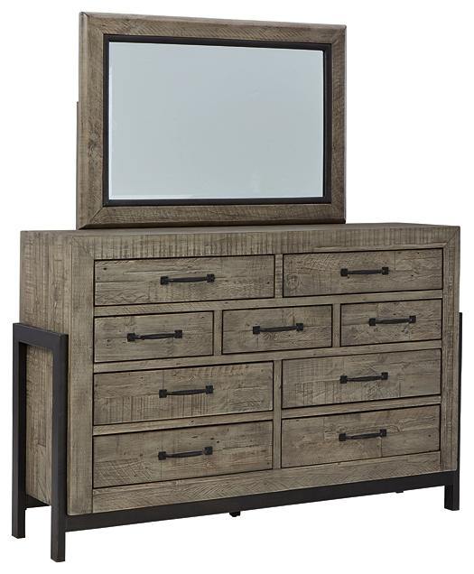 Brennagan Dresser and Mirror B774B1 Gray Casual Master Bed Cases By AFI - sofafair.com