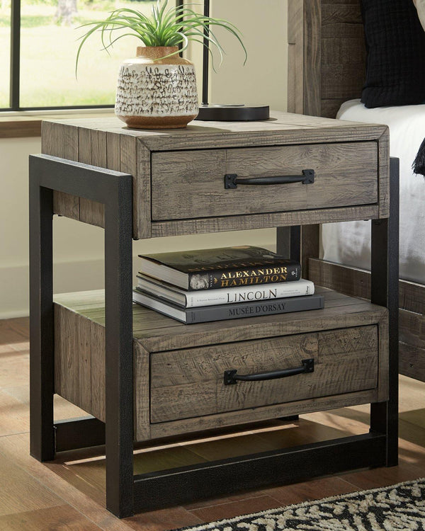 Brennagan Nightstand B774-92 Gray Casual Master Bed Cases By AFI - sofafair.com