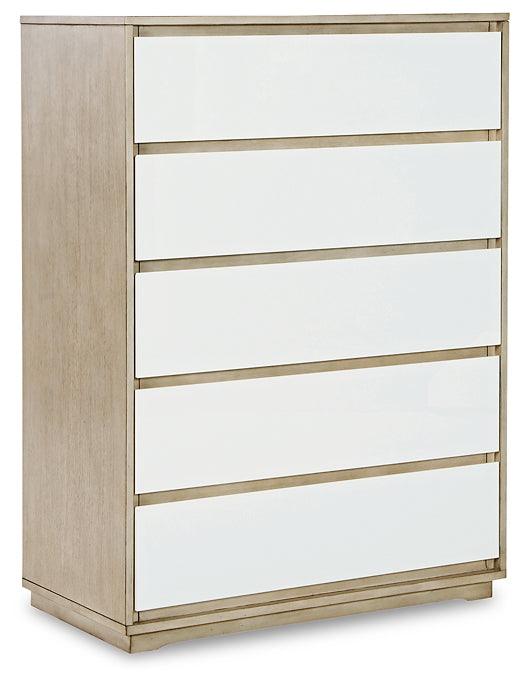 Wendora Chest of Drawers B950-46 Bisque/White Contemporary Master Bed Cases By AFI - sofafair.com