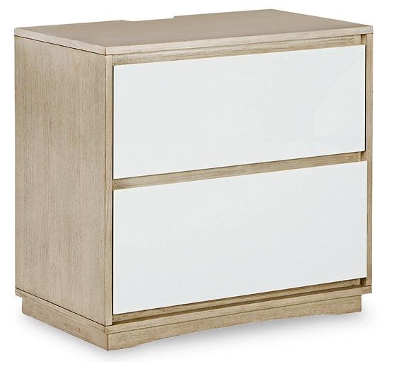Wendora Nightstand B950-92 Bisque/White Contemporary Master Bed Cases By AFI - sofafair.com