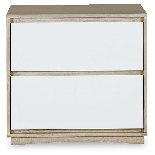 Wendora Nightstand B950-92 Bisque/White Contemporary Master Bed Cases By AFI - sofafair.com