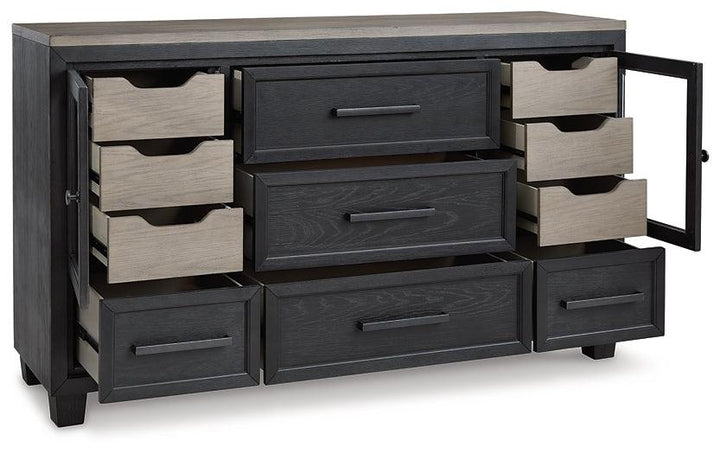 Foyland Dresser B989-31 Black/Brown Contemporary Master Bed Cases By AFI - sofafair.com