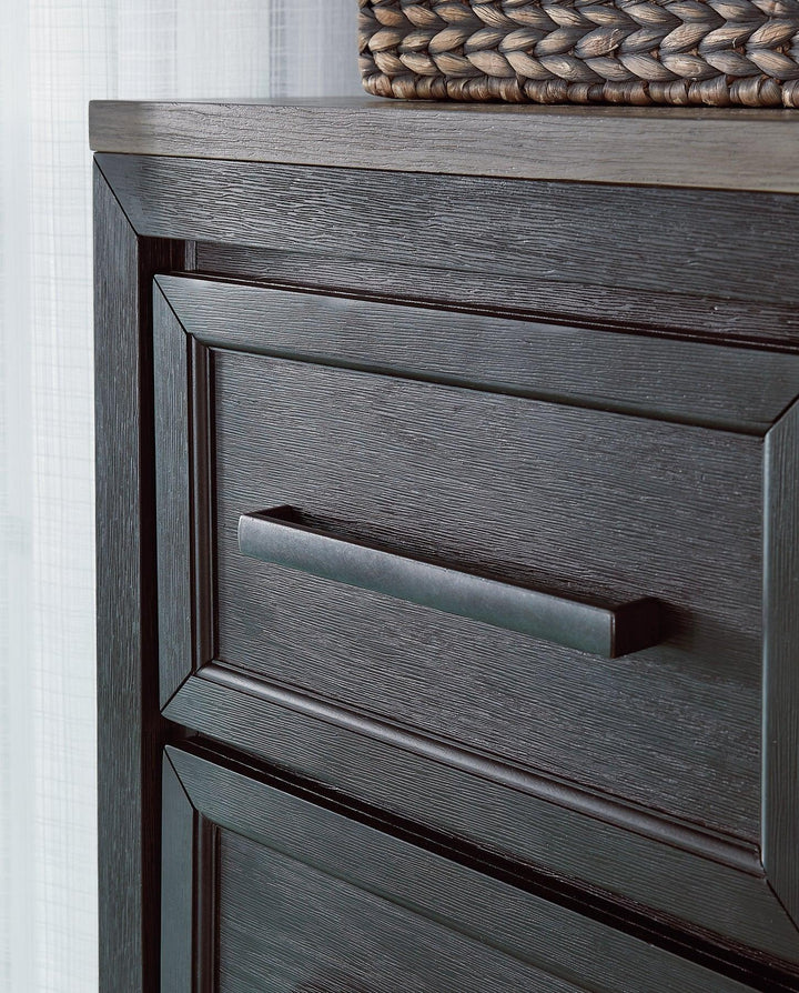Foyland Door Chest B989-48 Black/Brown Contemporary Master Bed Cases By AFI - sofafair.com