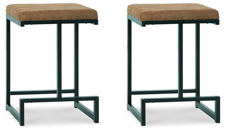 Strumford Counter Height Bar Stool D109-224 Caramel/Black Contemporary Barstools By AFI - sofafair.com